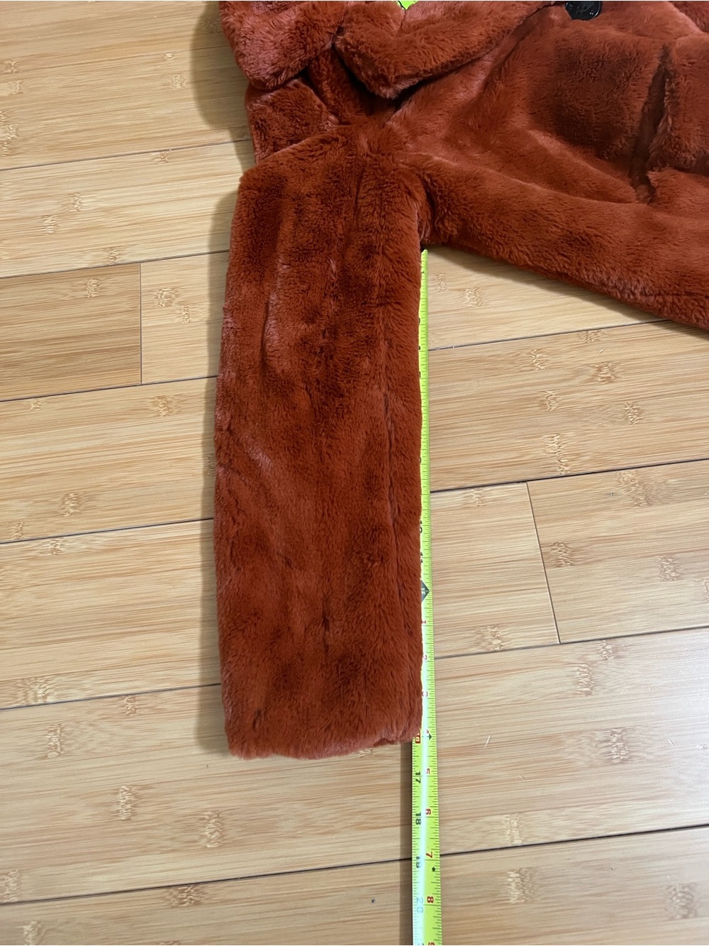 Sam Edelman Plush Faux Fur Coat in Rust - Picture 8 of 9